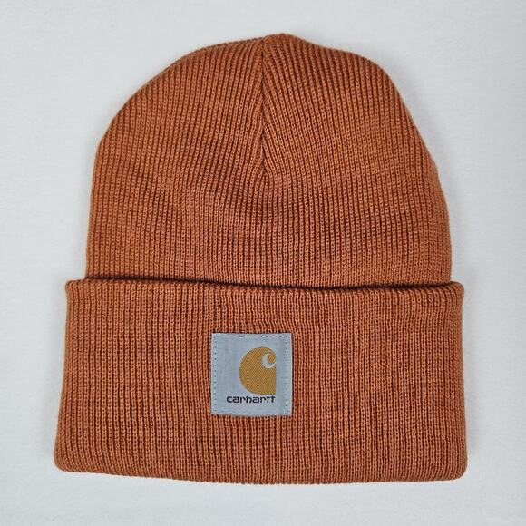 Carhartt A18 Beanie Watch Hat Acrylic Rust Orange Outdoor Knit Work Cap Adult - Picture 1 of 5